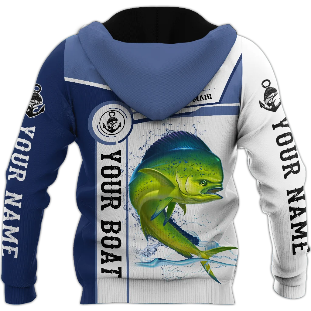 Sudadera Mahi-Mahi 3D unisex – Estampado de pesca con cremallera - imagen 5