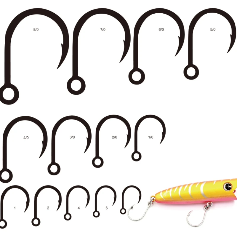Mustad-anzuelos de Pesca originales, señuelo Jigbait de acero con alto contenido de carbono 10121, cabeza de serpiente, color negro - imagen 4