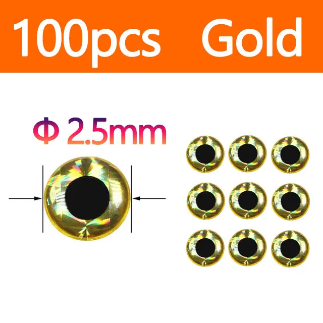 Gold 100pcs 2.5mm