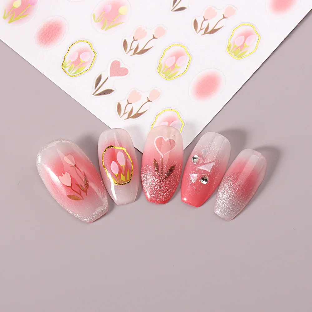 Parche adhesivo de respaldo de uñas 3d multifunción, lindo dulce, herramienta de uñas de larga duración, pegatinas de uñas de conejo, decoración de uñas - imagen 4