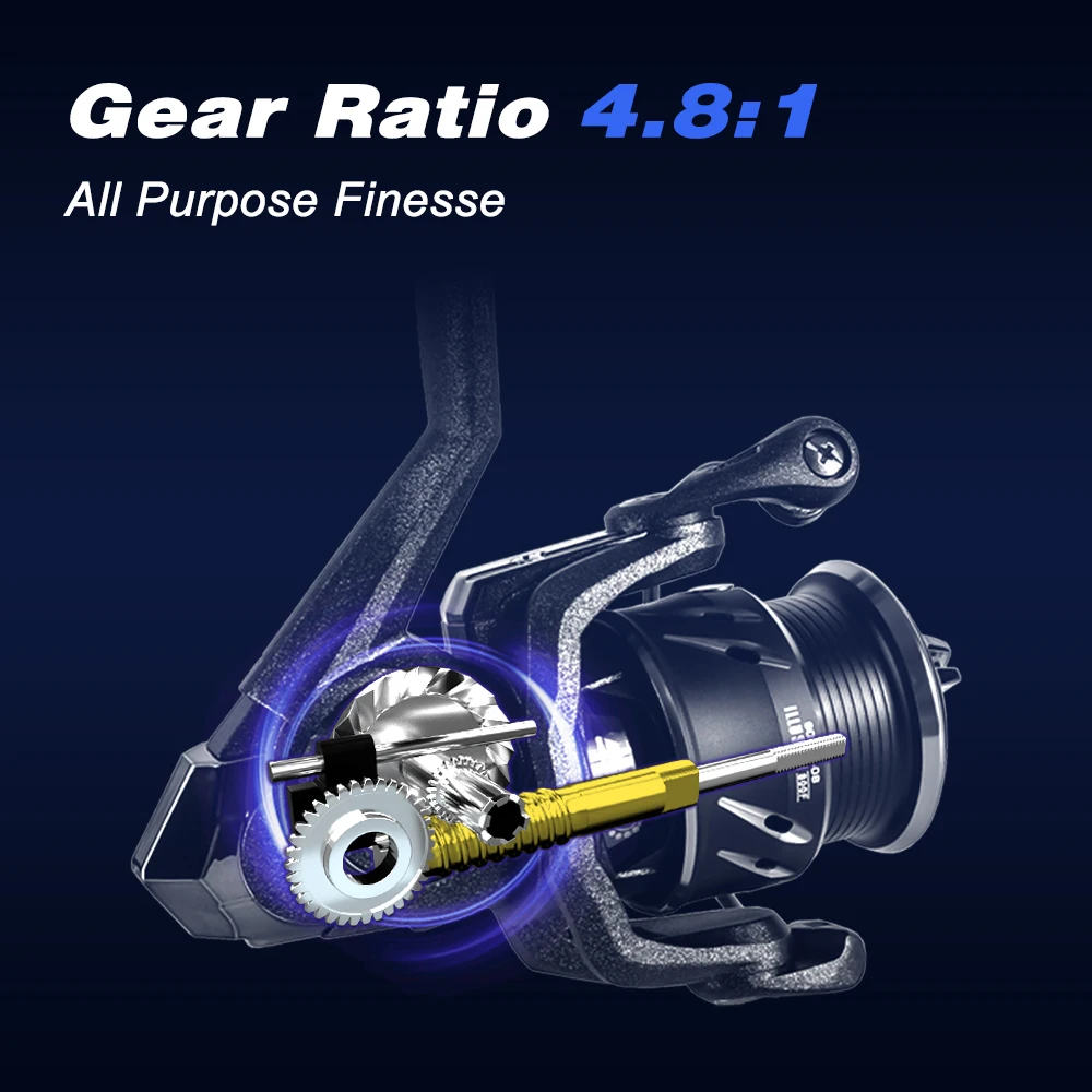 Carrete de pesca Mifine ILLUSION carretes giratorios ligeros 800 4,8:1 4kg Grag 5 + 1 rodamientos de bolas pesca de trucha agua salada agua dulce - imagen 2