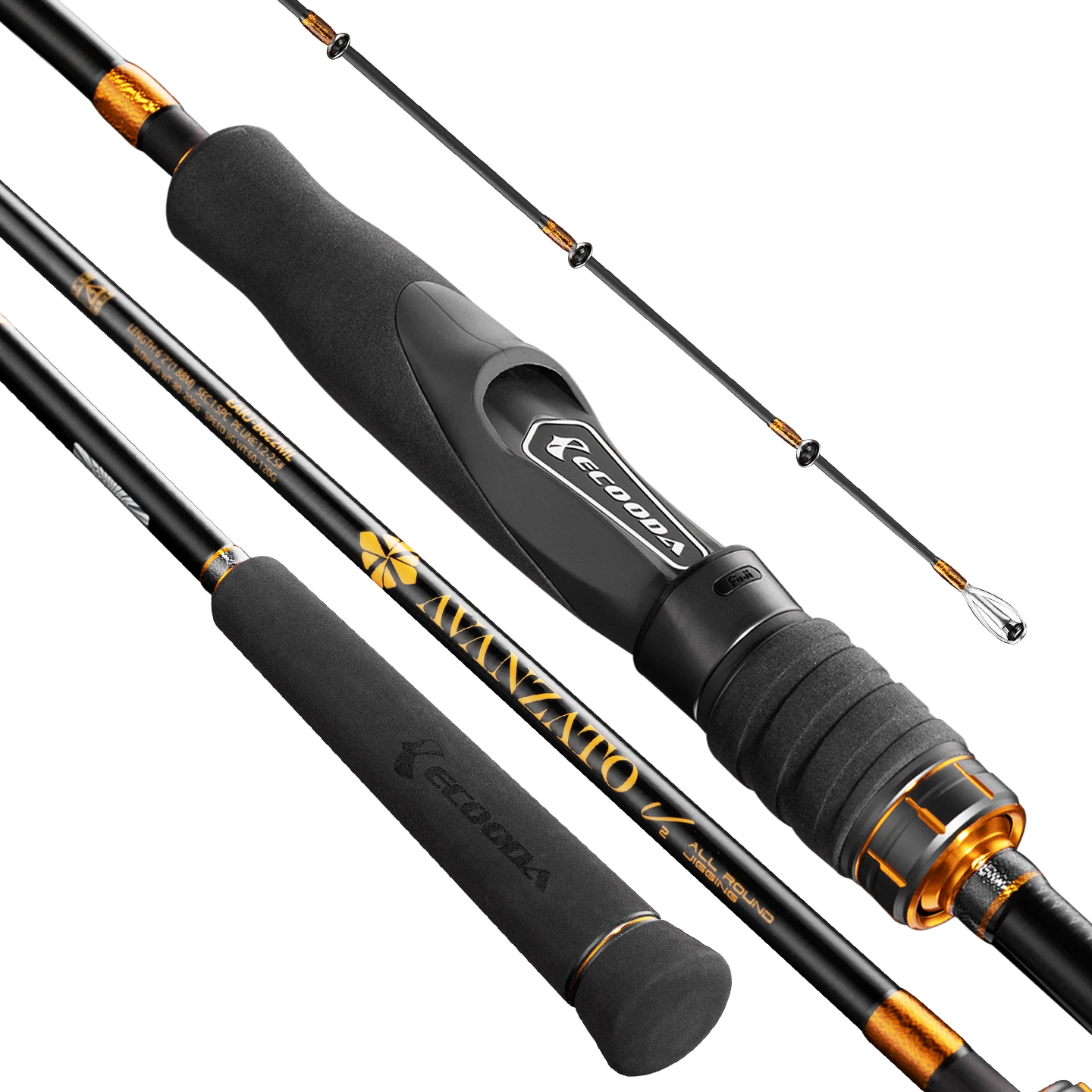 Caña Jigging Ecooda Avanzato EARJ – Carbono 30T guías Fuji - imagen 2