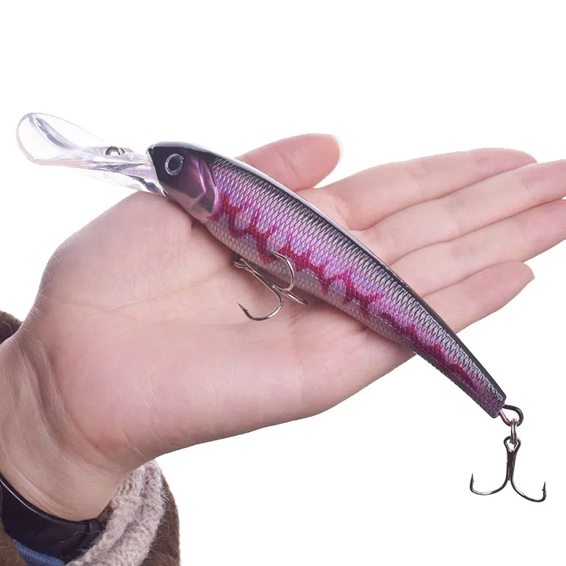 Juego de 8 Uds de pesca Wobblers, juego de Señuelos de Pesca Minnow Trolling, cebo Artificial biónico, Wobbler grande, señuelo duro Longbill de agua profunda - imagen 4