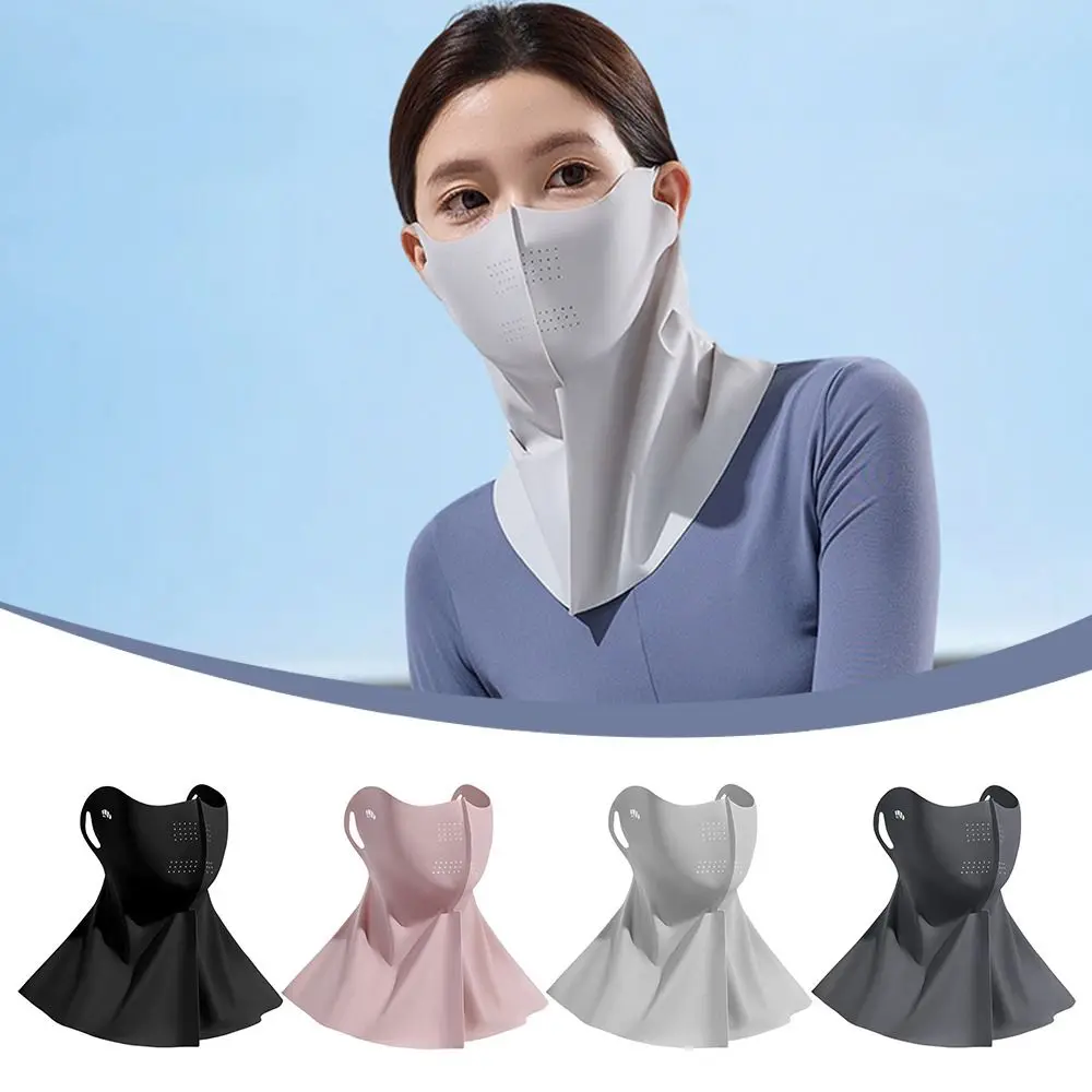 Nueva máscara de protección solar de seda de hielo UPF50 + 3D Anti-UV bufanda para el cuello protección del cuello cara completa sombrilla máscara facial al aire libre