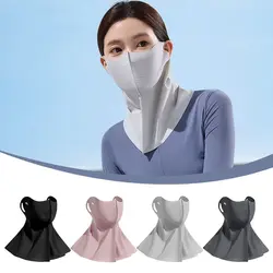 Nueva máscara de protección solar de seda de hielo UPF50 + 3D Anti-UV bufanda para el cuello protección del cuello cara completa sombrilla máscara facial al aire libre