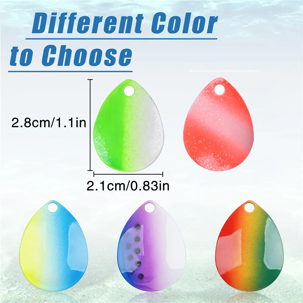 22 Uds Spinner Blade para señuelo de pesca Spinnerbaits cuchillas Colorado fabricación de aparejos Walleye salmón Spinner señuelo pesca de lubina - imagen 2