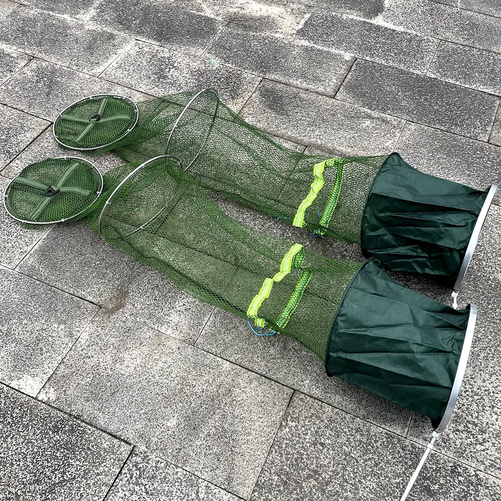 Red plegable para jaula de peces, trampa para cangrejos, camarones, cangrejos, aparejos de pesca perfectos para entusiastas del aire libre, 1,7 m, 2m, 2,5m, 3m - imagen 3