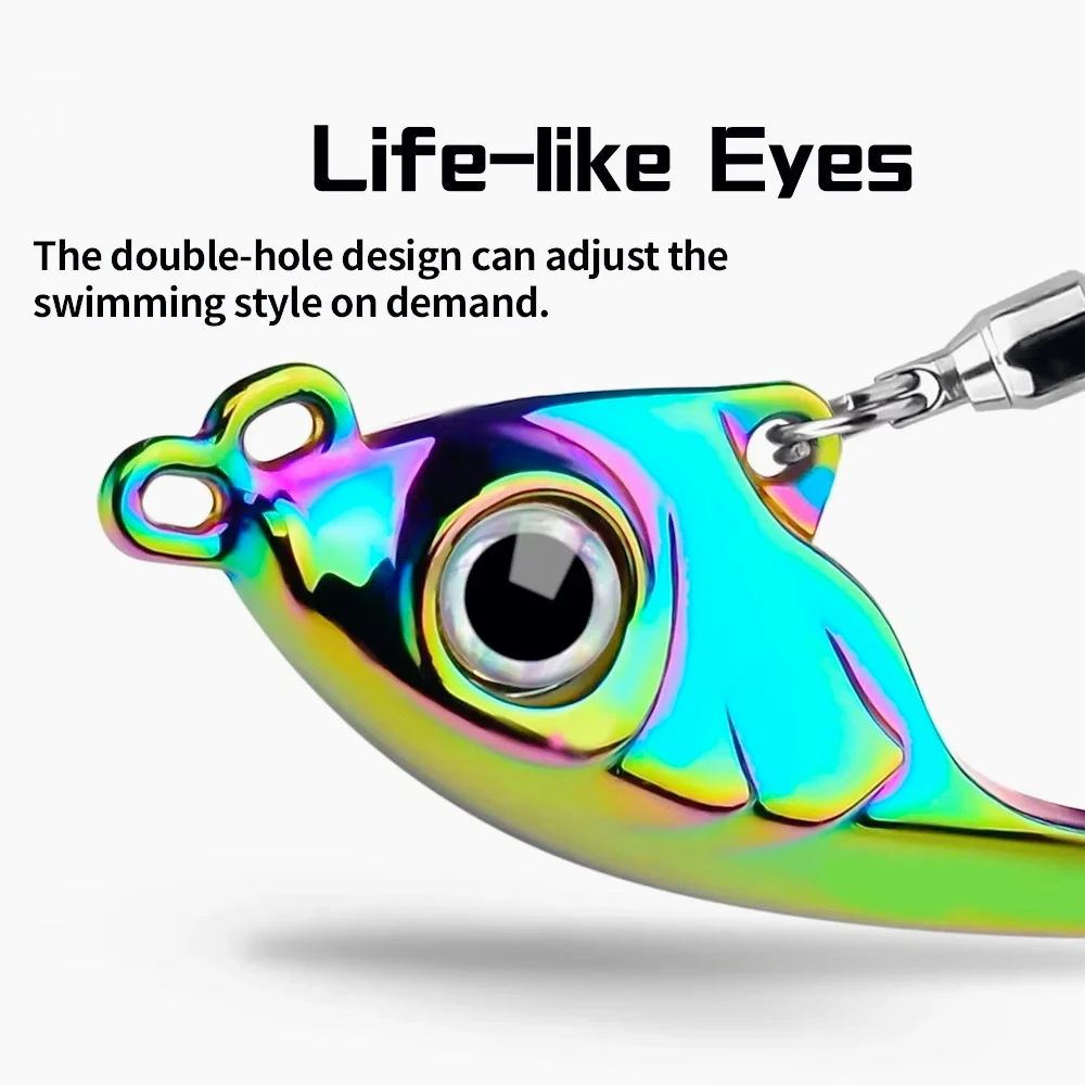 Señuelo de pesca 7g 10g 15g Metal Vib Spinner cebo Trolling cuchara giratoria Wobbler hundimiento cebo duro con lentejuelas para Lucio - imagen 4