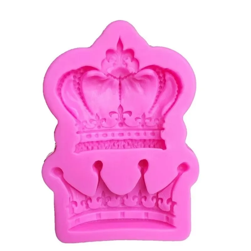 Nuevo molde de silicona 3D coronas princesa reinas Fondant pastel Cupcake herramientas de decoración arcilla resina moldes para dulces BKitchen Akeware jardín