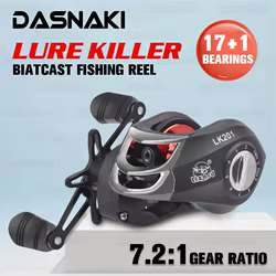 Carrete de pesca NASNAKI Baitcasting serie 5 + 1 rodamiento arrastre máximo de 18 libras, carrete de Baitcasting para agua dulce y salada