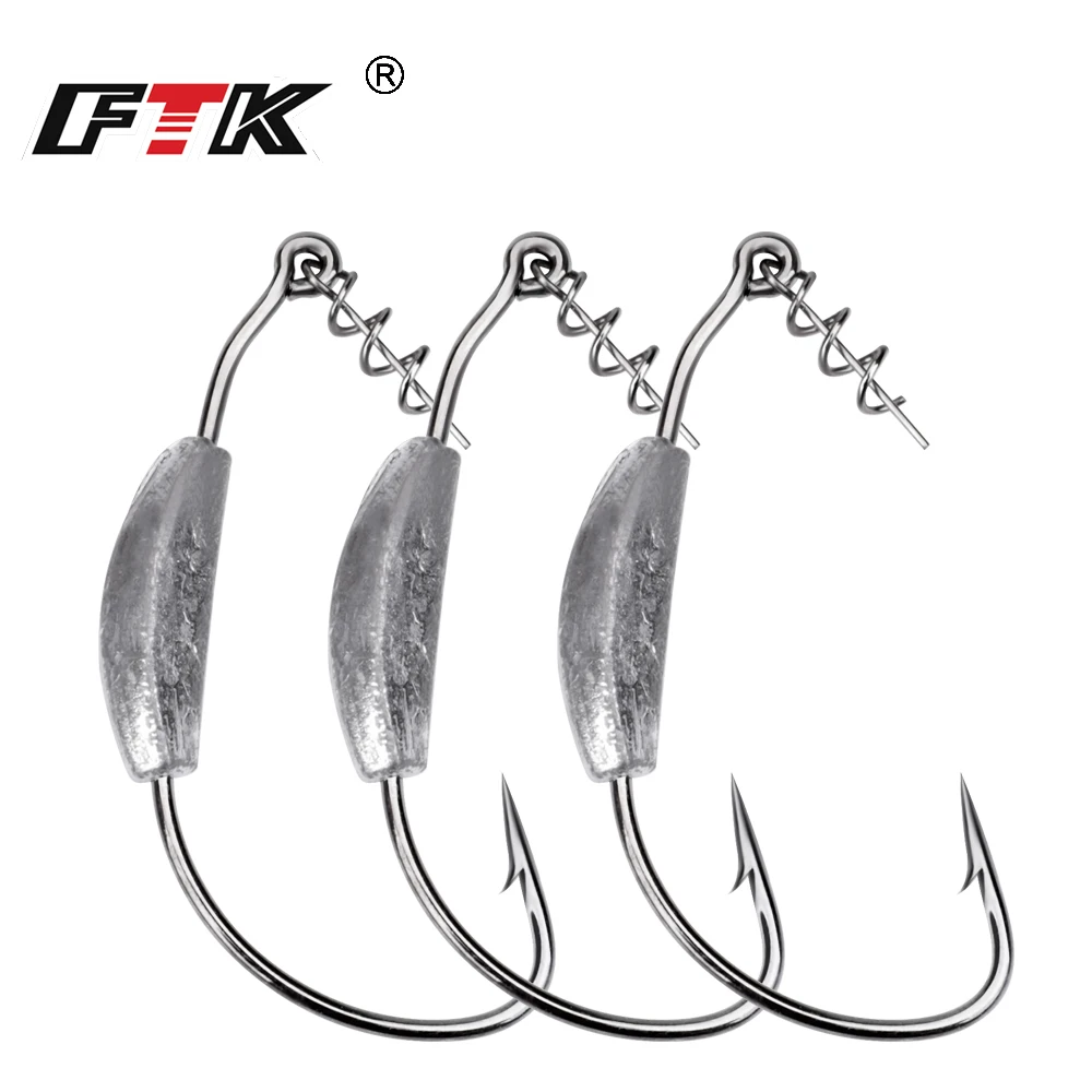 Anzuelo Offset Lastrado FTK para Cebo Blando – Texas Rig