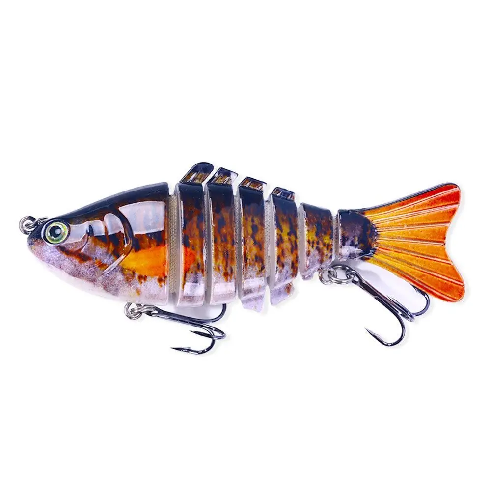 Señuelos de pesca flexibles, 10cm, 15g, multiarticulados, 7 segmentos, ojos de pez 3D, Crankbait biónico Artificial, aparejos de lubina - imagen 4
