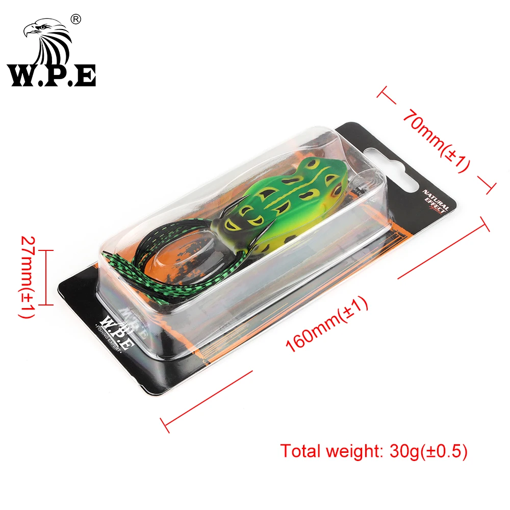 W.P.E-señuelo de rana de piezas, señuelo suave de 6,5 cm y 16g, Wobbler de silicona, cabeza de serpiente, Lucio, cebo suave, aparejos de pesca - imagen 2