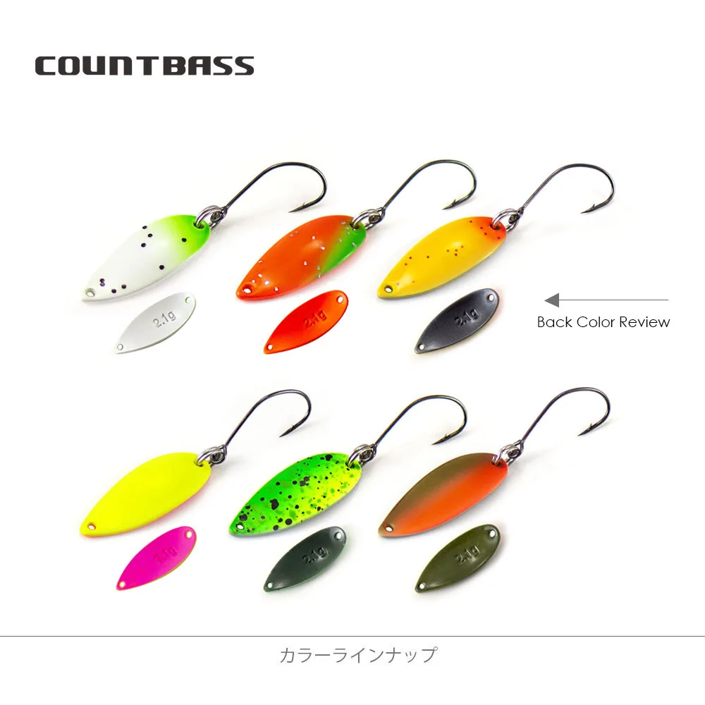 COUNTBASS 6 uds cucharas de pesca de trucha 2,1g 5/64oz señuelo de fundición para salmón Pike Bass cebos de latón de Metal - imagen 4