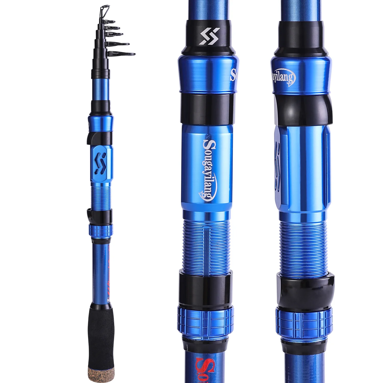 Caña de pesca compacta y versátil diseñada para facilitar el uso y portabilidad