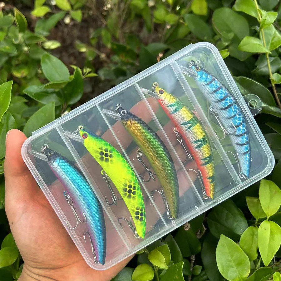 Señuelos de Pesca de pececillos, Carkbait de lubina, Swimbait con anzuelos afilados, 5 piezas - imagen 3