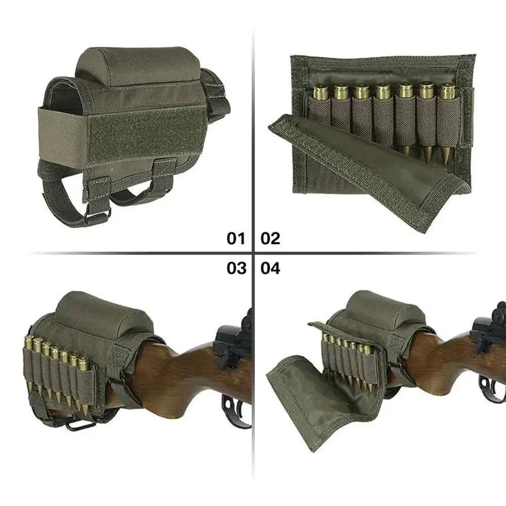 Soporte para balas de escopeta para caza al aire libre, bolsa para munición de pistola y Rifle de 98K, bolsa táctica para reposa mejillas, paquete de culata - imagen 3