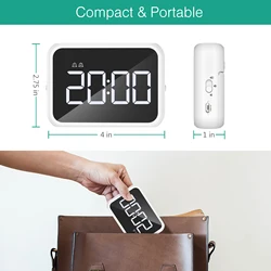 ORIA Reloj despertador LED con espejo USB – Alarma multifunción viaje