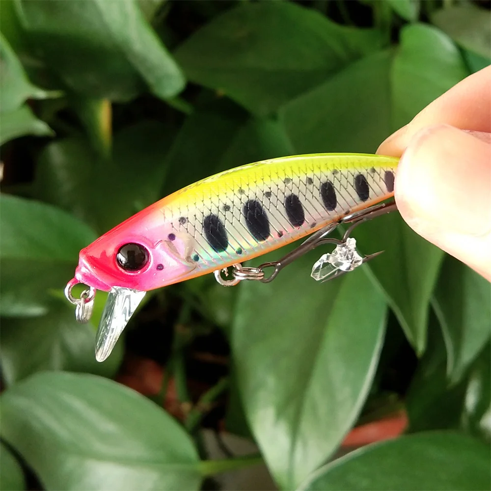 Tsurinoya 8 Uds señuelo de pesca colorido 5g/4,6 cm pececillo hundido ojos 3D Trolling Buzz cebo señuelo Crankbait aparejos de pesca de lubina - imagen 4