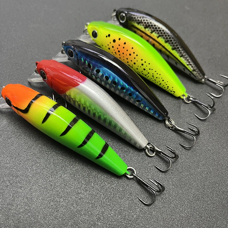 Señuelos de Pesca de pececillo de hundimiento lento, cebo Artificial Wobbler para trucha de agua dulce, equipo de Pesca Swimbait, 11g, 75mm - imagen 5
