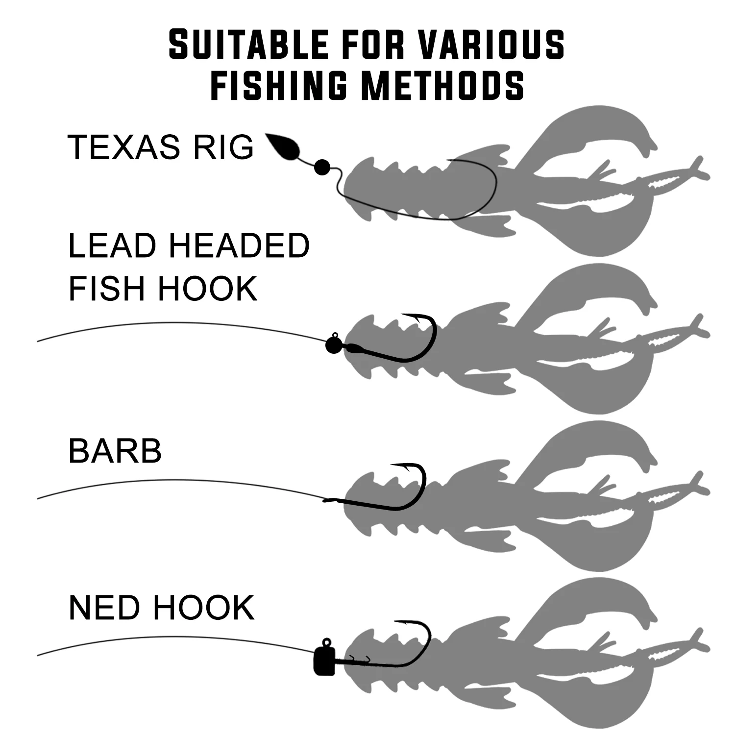 Sougayilang-Señuelos blandos locos, 60mm, mezcla de 30 unidades, Señuelos de Pesca blandos, camarones, langosta, Señuelos de Pesca de plástico suave, herramientas de pesca - imagen 3