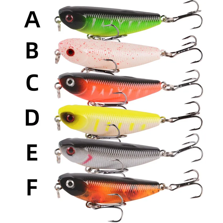 1 Uds. Señuelo de Pesca, buen cebo tipo lápiz, anzuelos triples, 6 colores, Señuelos de Pesca artificiales realistas, Crankbait Wobbler, aparejos de Pesca - imagen 2