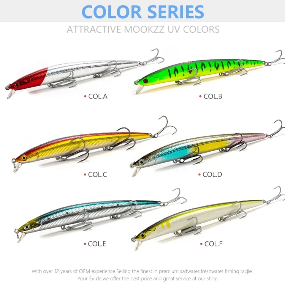 Descubra el vibrante encanto de nuestra serie de colores, señuelos de pesca de color UV diseñados para aventuras de pesca de agua salada y agua dulce premium