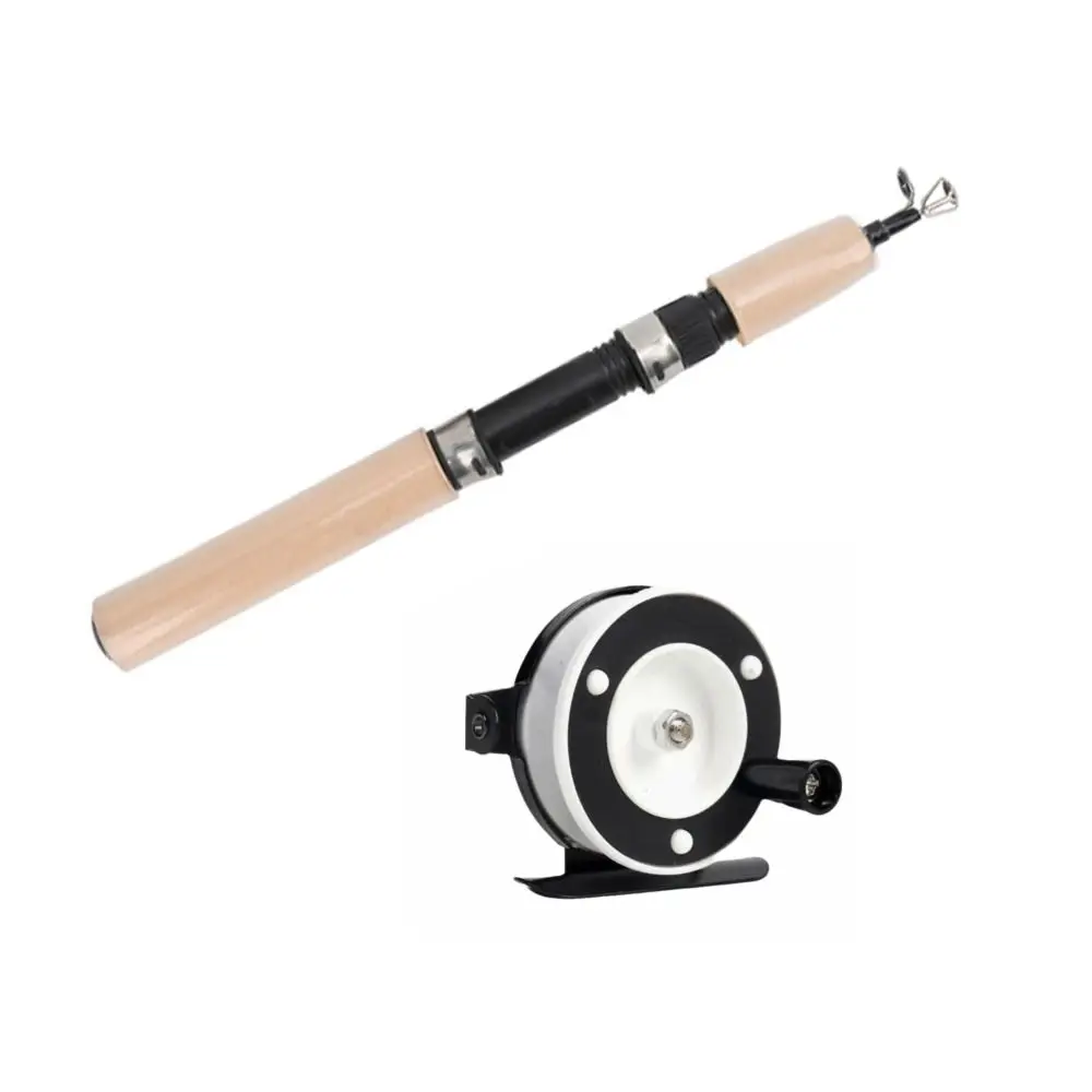 Combo de carrete de caña de pescar en hielo de fibra de vidrio, Combos de pesca en hielo giratorios ultraligeros telescópicos con carrete, Kit de caña de pescar en hielo de 65/75cm - imagen 2