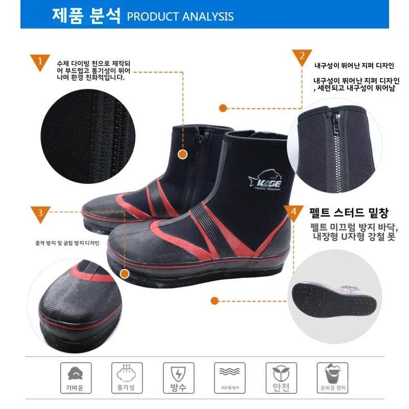 Botas de pesca antideslizantes unisex – suela de fieltro con clavos - imagen 5