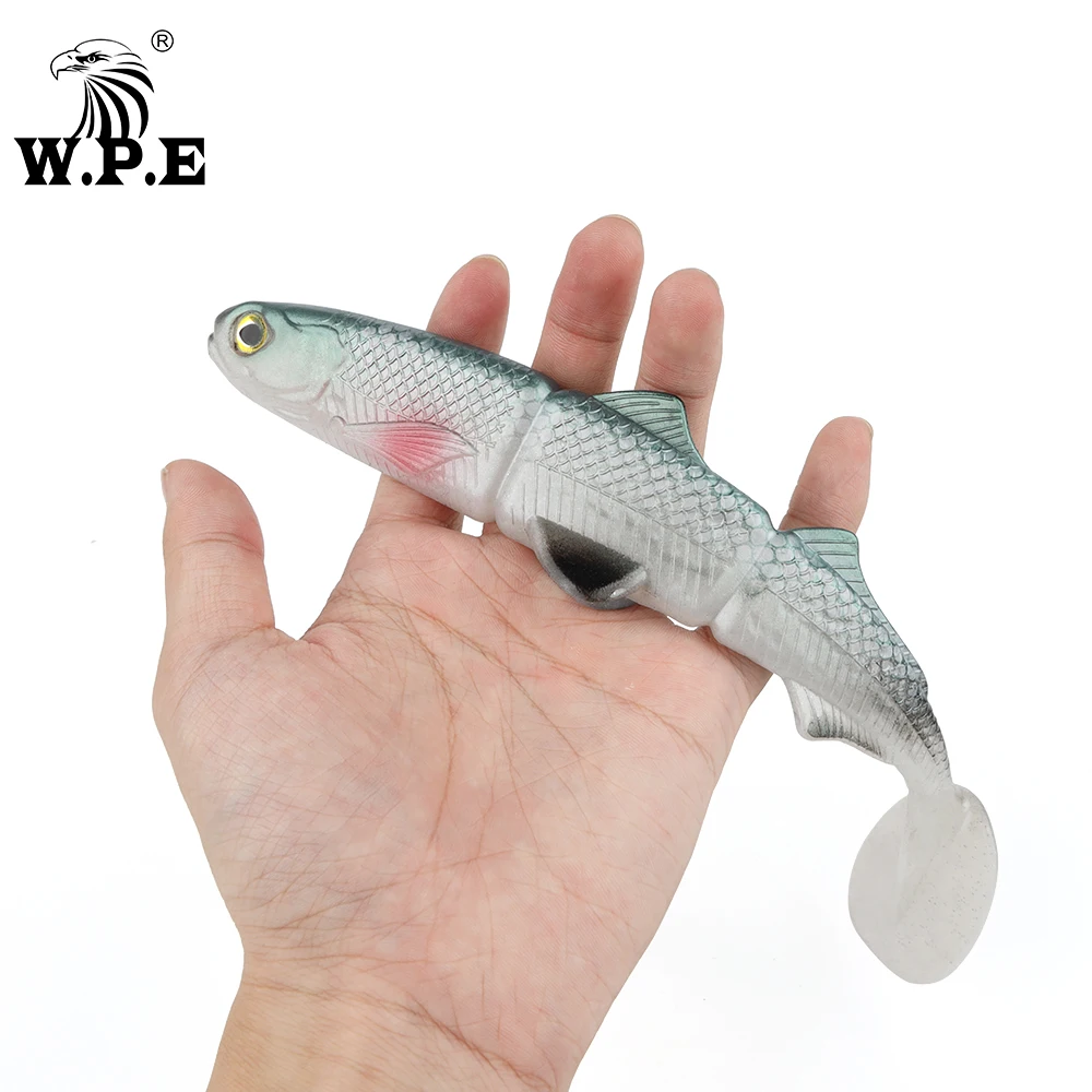 W.P.E-señuelo de Pesca suave de silicona, 2 unids/pack, 200mm, 55,8g, plantilla de lubina, carpa, Swimbait, cebo de goma suave, aparejos de Pesca - imagen 5