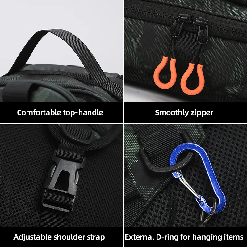 Mochila táctica con señuelo de pesca con soportes para cañas, bolsa deportiva Molle para el pecho, riñonera para senderismo y escalada al aire libre, riñonera grande para caza - imagen 5