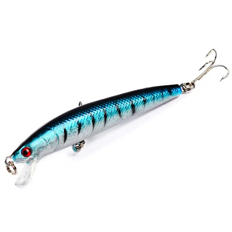 Señuelo de pesca de cola larga, cebo duro flotante, Wobbler Artificial, Crankbait, ojo 3D, 10 colores, aparejos de pesca de perca de carpa, 10 Uds. - imagen 5