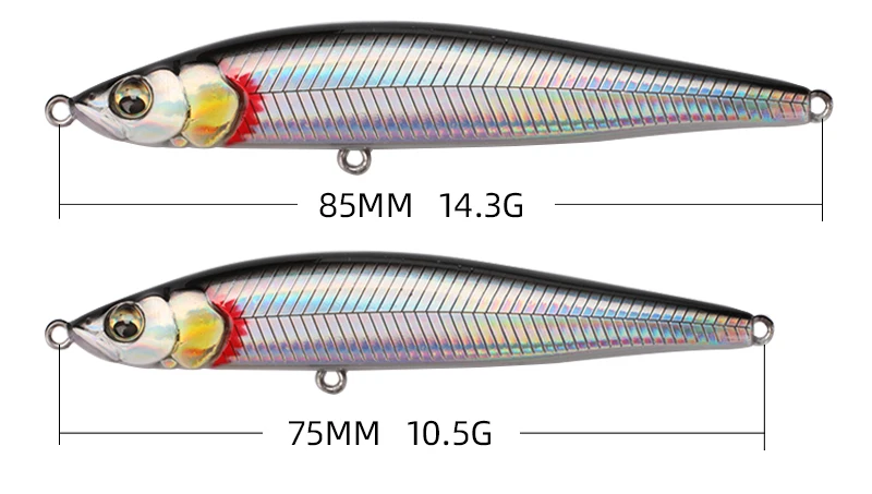 Le fish-señuelo de Pesca hundido, 75mm, 85mm, 95mm, 105mm, aparejos de lubina, accesorios de Pesca de carpa, cebo para peces de agua salada, Isca Artificial - imagen 4