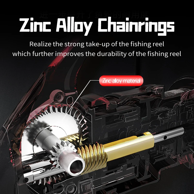 DEUKIO 8000 10000 12000 serie 20KG rueda giratoria de fundición de potencia de arrastre 8 + 1BB carrete de aleación de aluminio 4,6:1 relación de engranaje carrete de pesca - imagen 4