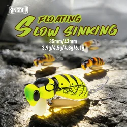 Kingdom Wasp Minnow señuelo spinner para lubina, flotante y lento