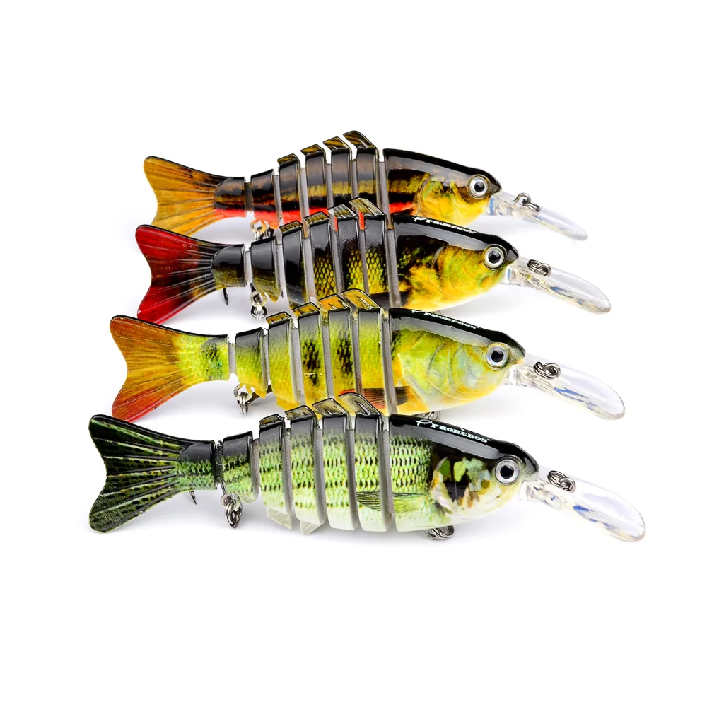Señuelos de Pesca Crankbait de múltiples secciones, cebos duros de pececillos articulados, Wobblers artificiales para Lucio, curricán, Swimbait, aparejos de pesca, 1 piezas - imagen 3