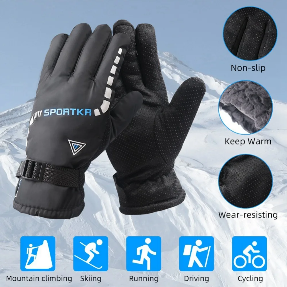Guantes térmicos de invierno a prueba de viento para exteriores, cálidos y agradables para la piel, guantes para acampar - imagen 2