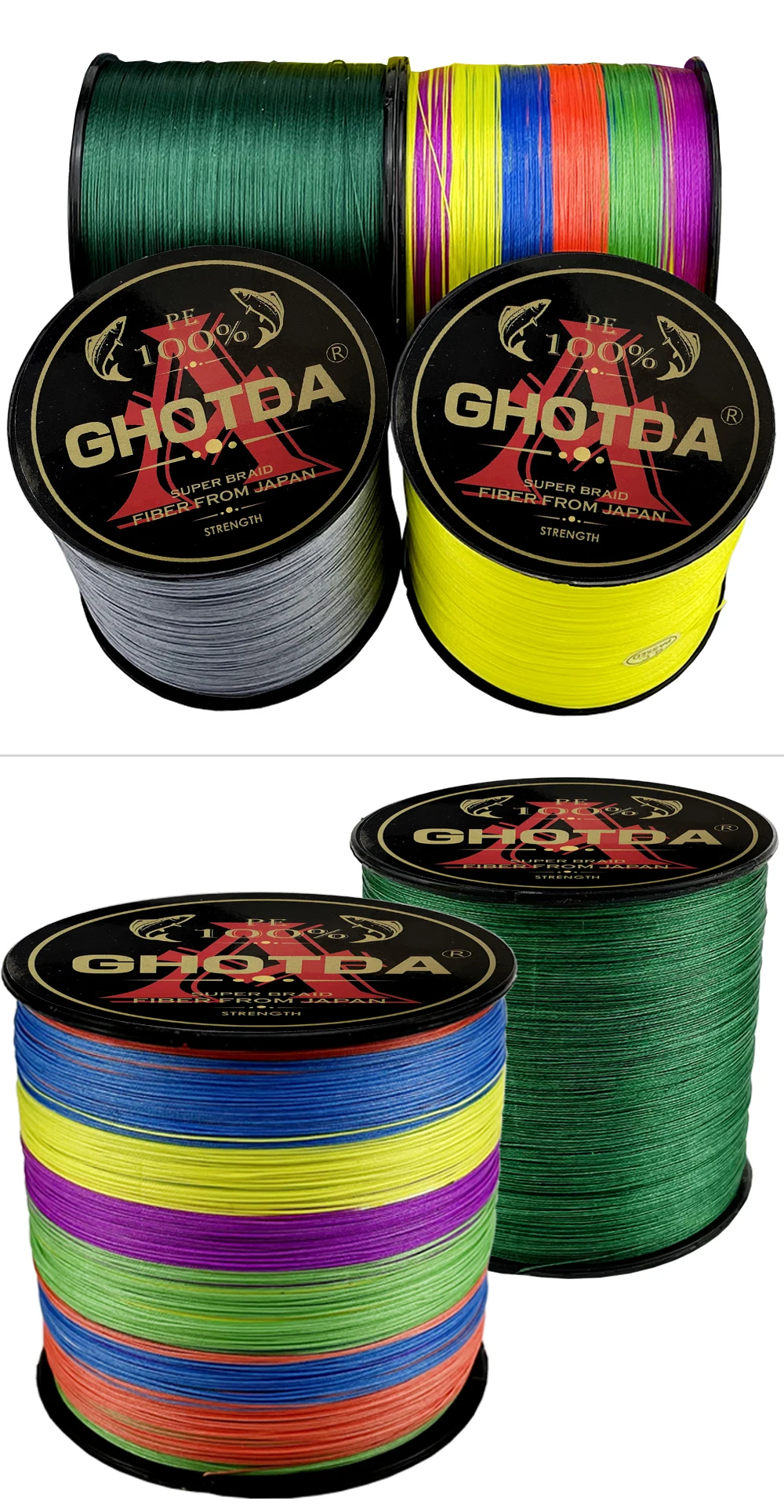 Explore líneas de pesca vibrantes con Ghotda diseñadas para experiencias de pesca versátiles y duraderas