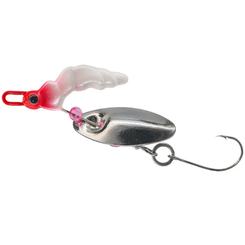 Señuelo de pesca giratorio, cebo Artificial giratorio de 4g con lentejuelas, gancho curvo de Camarón con brillo de púa, luminoso, rotación de 360 grados, 1 pieza, oferta - imagen 4