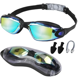 High-definition Swim Goggles with Retail Box Large-frame Swimming Goggles Anti-fog No Leaking for Boys And Girls Adult Women Men