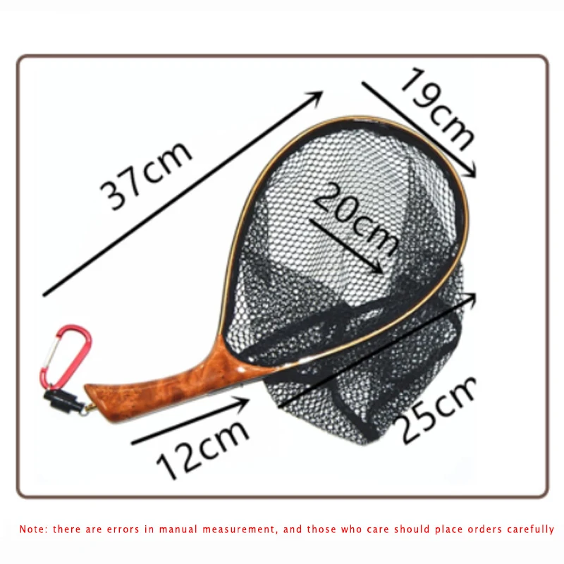 TAKEDO TKL003 malla de goma suave trucha Scoop Net impermeable Cinnamomum Camphora mango de madera pesca con mosca red de aterrizaje para pesca - imagen 3