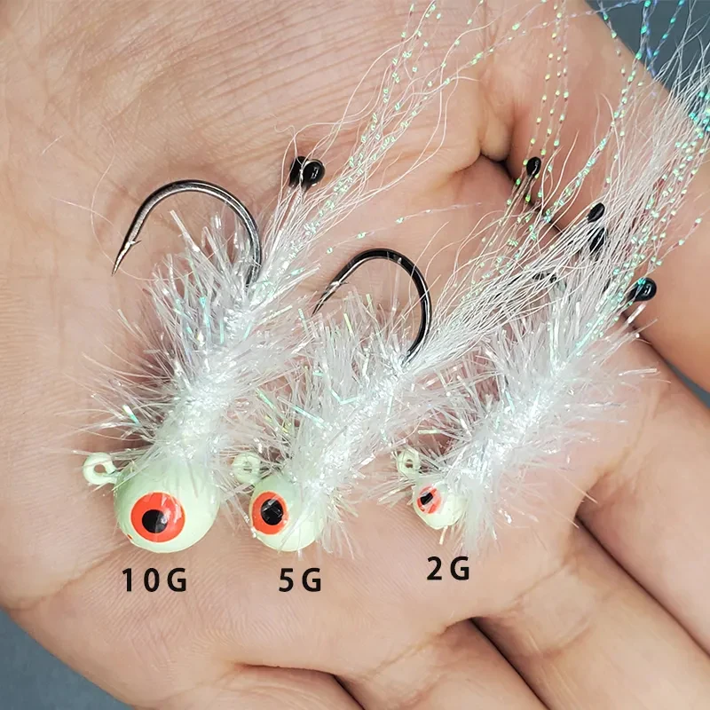 TAKEDO anzuelos luminosos para camarones pesca mosca y hielo - imagen 3