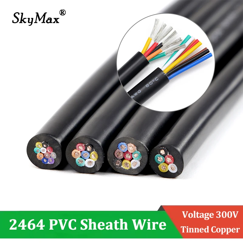 Cable de cobre estañado PVC negro – AWG 18‑30, varios núcleos