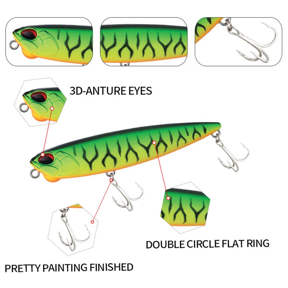 Señuelos de Pesca de 8,5 cm y 11g, cebo de lápiz Wobbler de fundición larga flotante, cebo duro Artificial para pesca de lubina, Jerkbait QBE123 - imagen 5