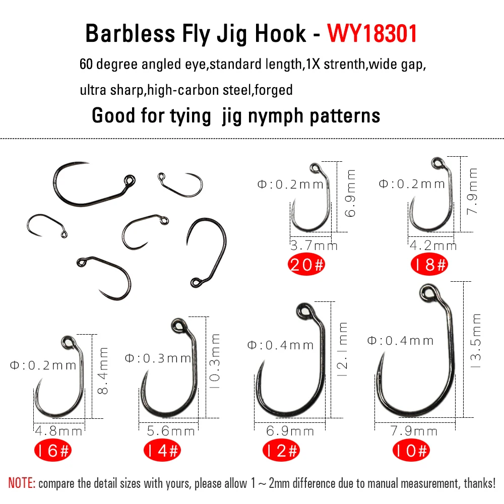 ICERIO 30 Uds. Anzuelo de pesca con mosca sin púas de competición, anzuelos para moscas húmedas y secas, anzuelo para atar moscas, trucha y salmón, sin púas - imagen 3
