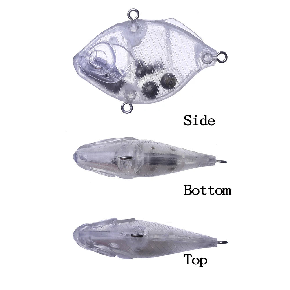 Chan'sHuang-Cebo en blanco sin pintar de 20 piezas, 40mm, 7,6g, sonajeros de hundimiento, Mini vibración, Crankbaits, señuelo de pesca Artificial artesanal - imagen 3