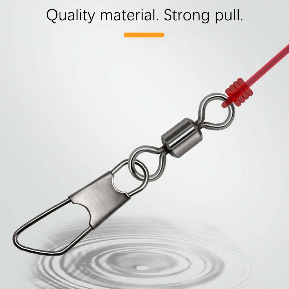 DNDYUJU 100 Uds. Conector de señuelo de pesca con Pin tipo A de acero inoxidable rodamiento de pesca giratorios accesorios de pesca de carpa - imagen 5