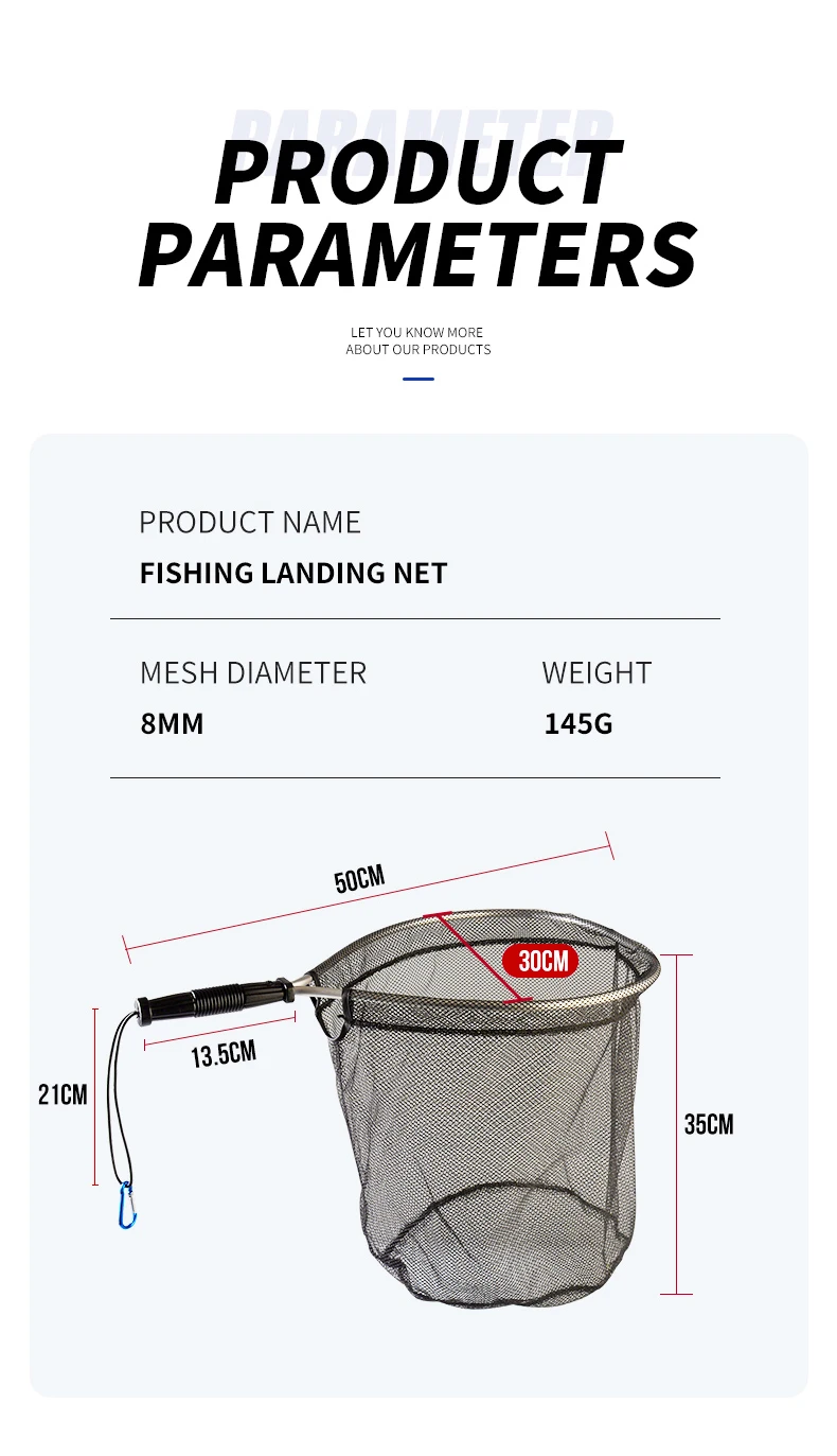 Red de aterrizaje de pesca ligera y duradera perfecta para cualquier necesidad de pescador