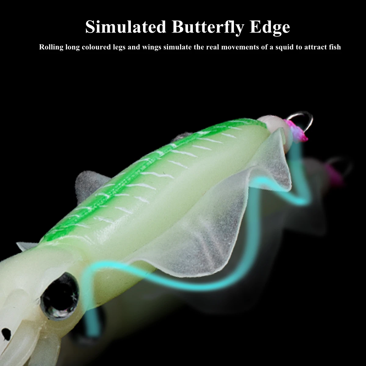 ZYZ-gancho de cuerda de calamar suave con anzuelos de pesca de mar dobles, anzuelos de pesca en barco de agua salada, anzuelo de cuerda luminosa, aparejos - imagen 4