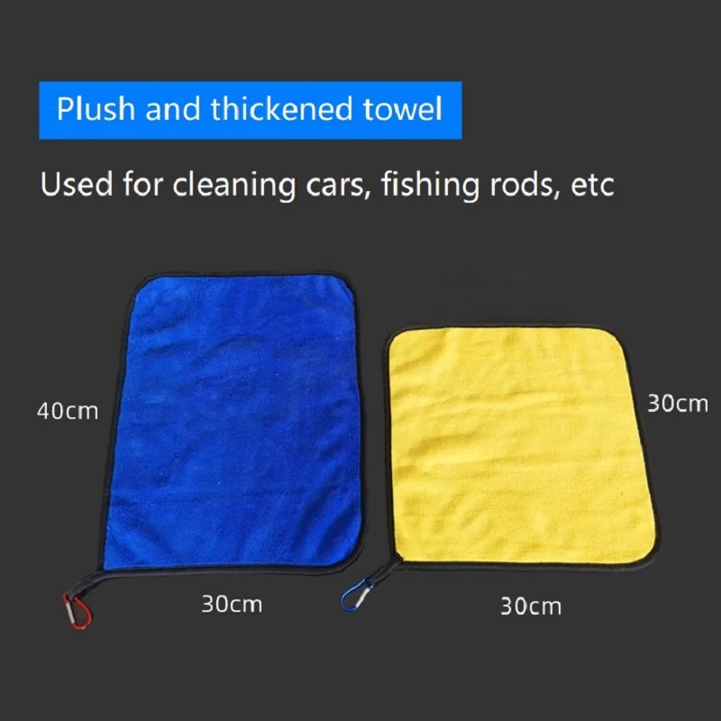 Toalla de mano absorbente antiadherente para pesca al aire libre, toalla de caña de pescar portátil con hebilla, Color aleatorio - imagen 4
